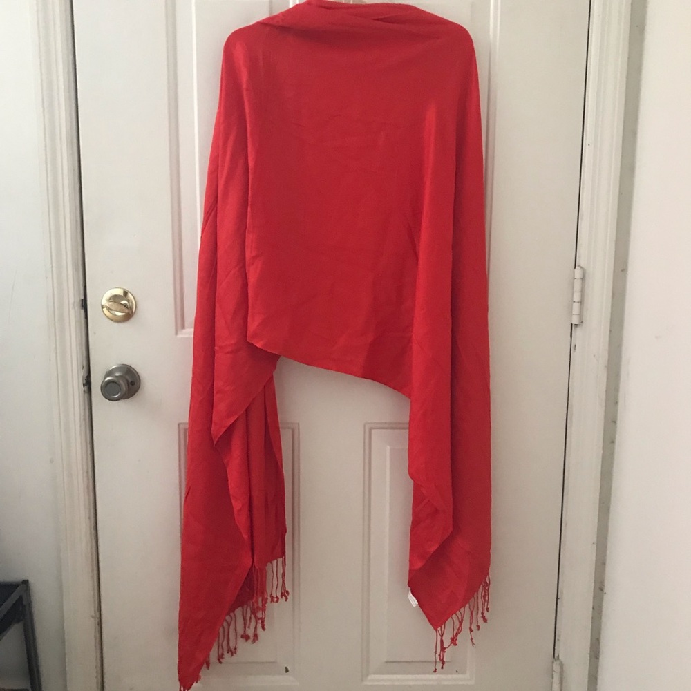 New Reddish Orange Wrap Scarf - Picture 3 of 4